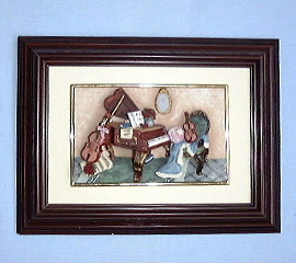 POLY PIANO & VIOLIN 7''*9'' FRAMED ART, ONE DESIGN