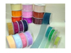 Lined organza ribbon in two tone color