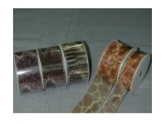 Organza ribbon w/leopard pattern