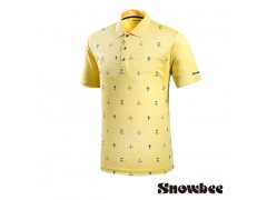 Snowbee 男士線形紋提花短袖Polo衫