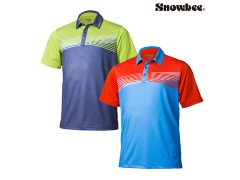 Snowbee 雙色線條交叉短袖Polo衫