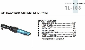 3/8” HEAVY DUTY AIR RATCHET (I.R TYPE)