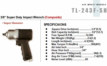 3/8” Super Duty Impact Wrench (Composite)