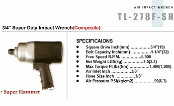3/4” Super Duty Impact Wrench(Composite)