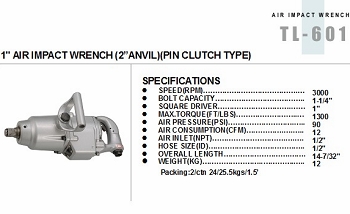 1” AIR IMPACT WRENCH (2”ANVIL)(PIN CLUTCH TYPE)