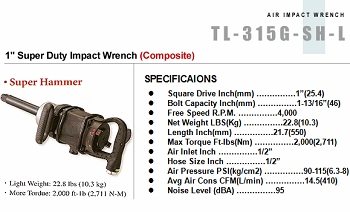 1” Super Duty Impact Wrench (Composite)