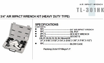 3/4” AIR IMPACT WRENCH KIT (HEAW DUTY TYPE)