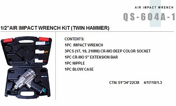 1/2”AIR IMPACT WRENCH KIT (TWIN HAMMER)