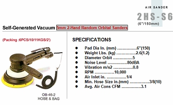 Self-Generated Vacuum 5mm 2-Hand Random Orbital Sanders
