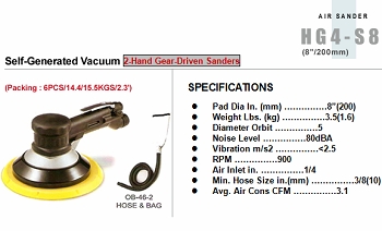 Self-Generated Vacuum 2-Hand Gear-Driven Sanders