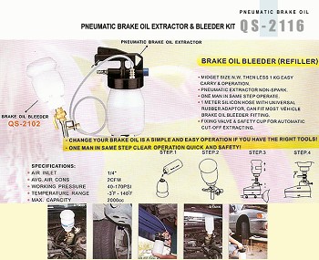 PNEUMATIC BRAKE OIL EXTRACTOR & BLEEDER KIT