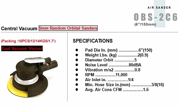 Central Vacuum 5mm Random Orbital Sanders