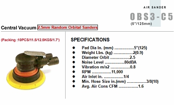 Central Vacuum 2.5mm Random Orbital Sanders